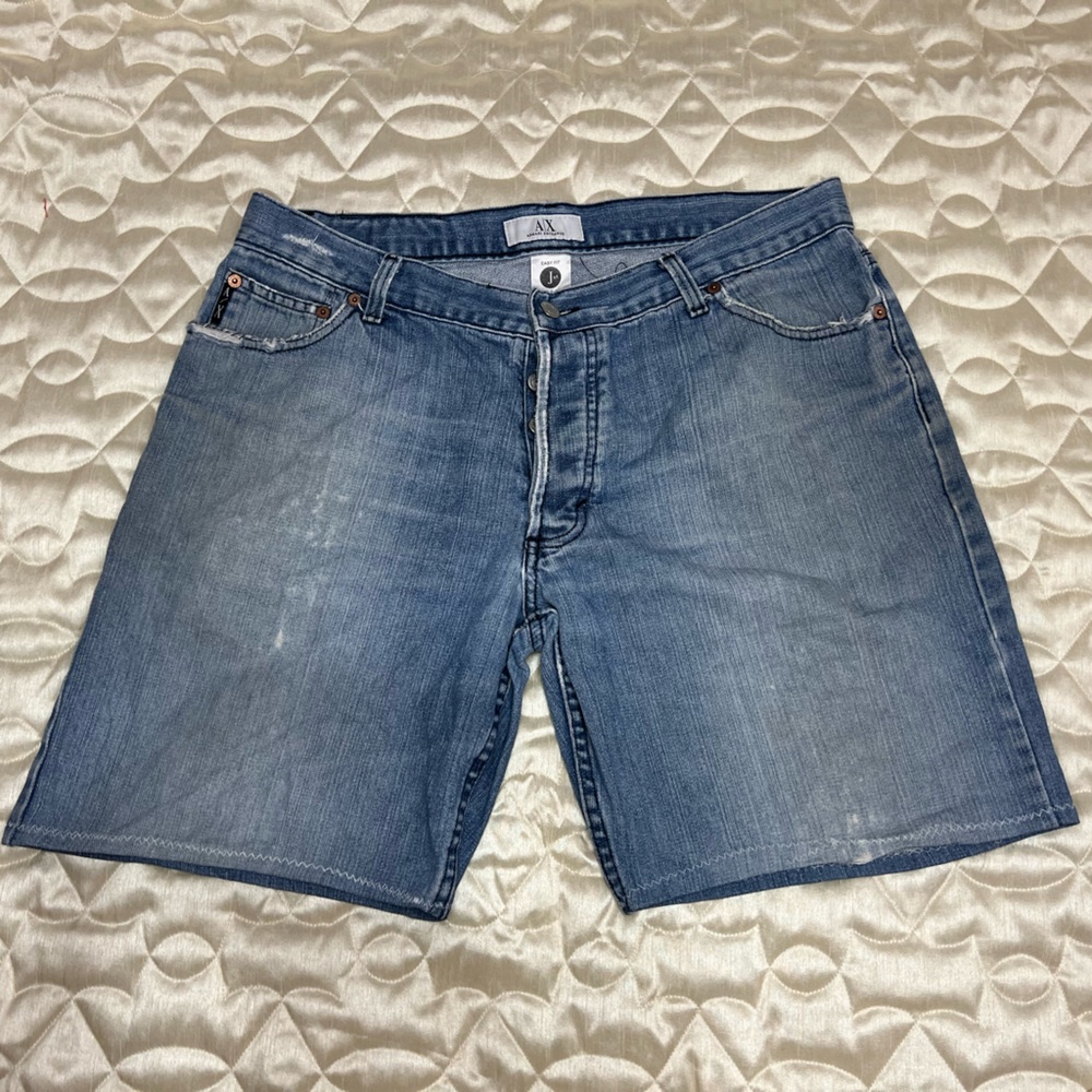 Armani Exchange 100% Cotton Easy Fit Distressed Style Jean Shorts Men’s 36 X 32